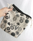Small Drawstring Project Bag | Yellow Petal Handmade