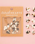 Black & Cream Heart Buttons