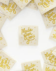 "Made For You" Woven Labels | Sarah Hearts