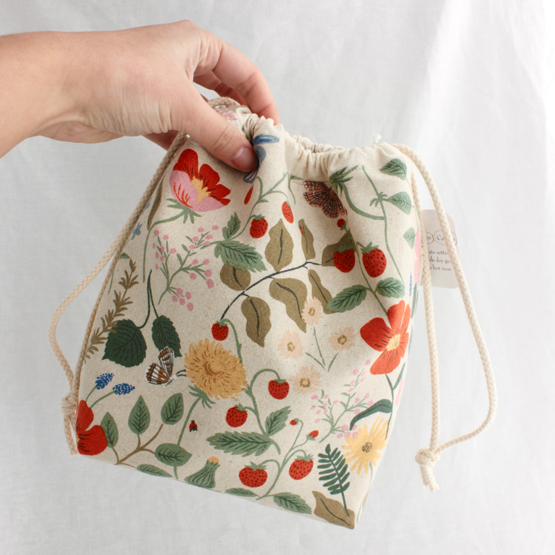 Small Drawstring Project Bag | Yellow Petal Handmade