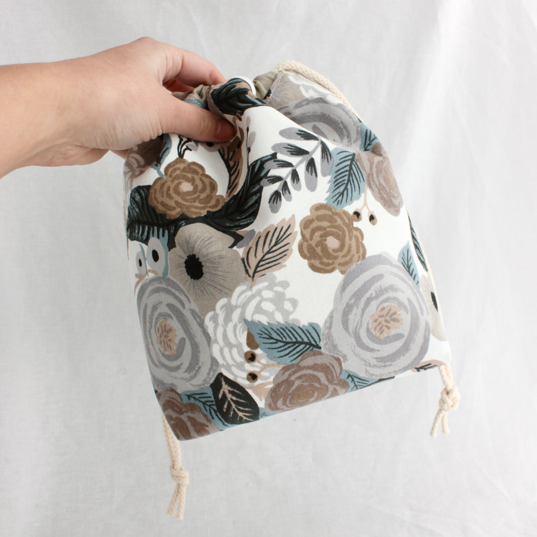 Small Drawstring Project Bag | Yellow Petal Handmade