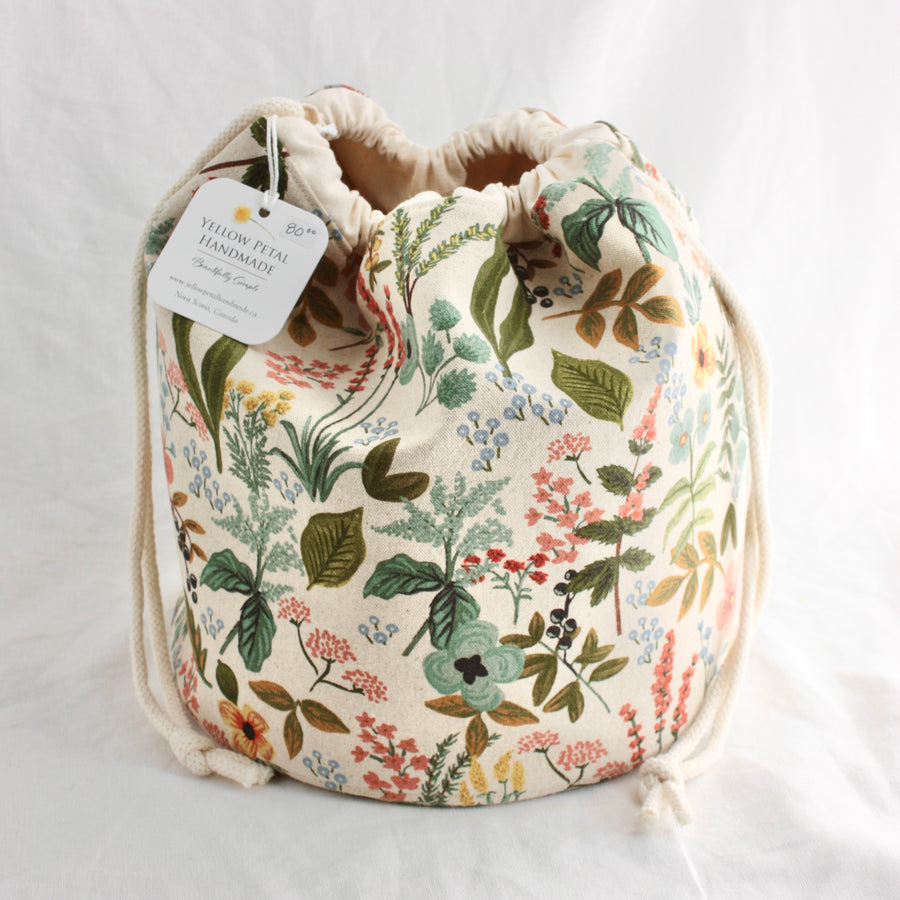 Large Bucket Project Bag | Yellow Petal Handmade