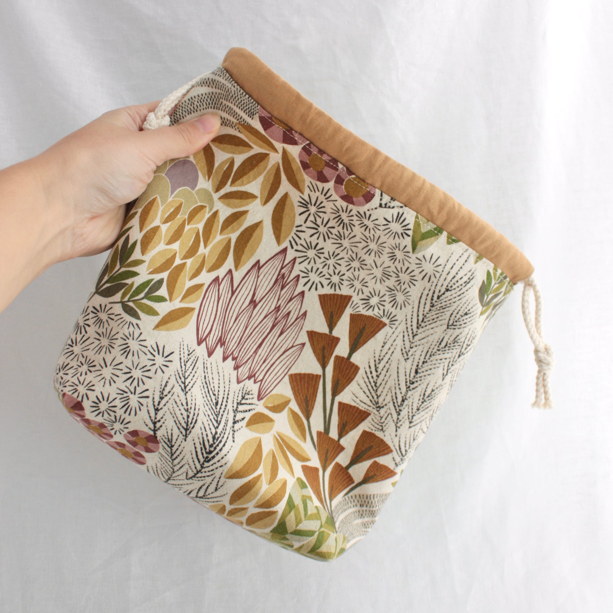 Small Drawstring Project Bag | Yellow Petal Handmade