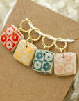 Flower Checkerboard Stitch Marker Set | Soft Spoken Co.