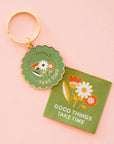 "Good Things Take Time" Enamel Keychain | Sarah Hearts