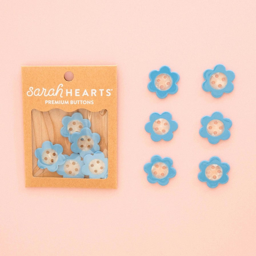 Blue Daisy Buttons